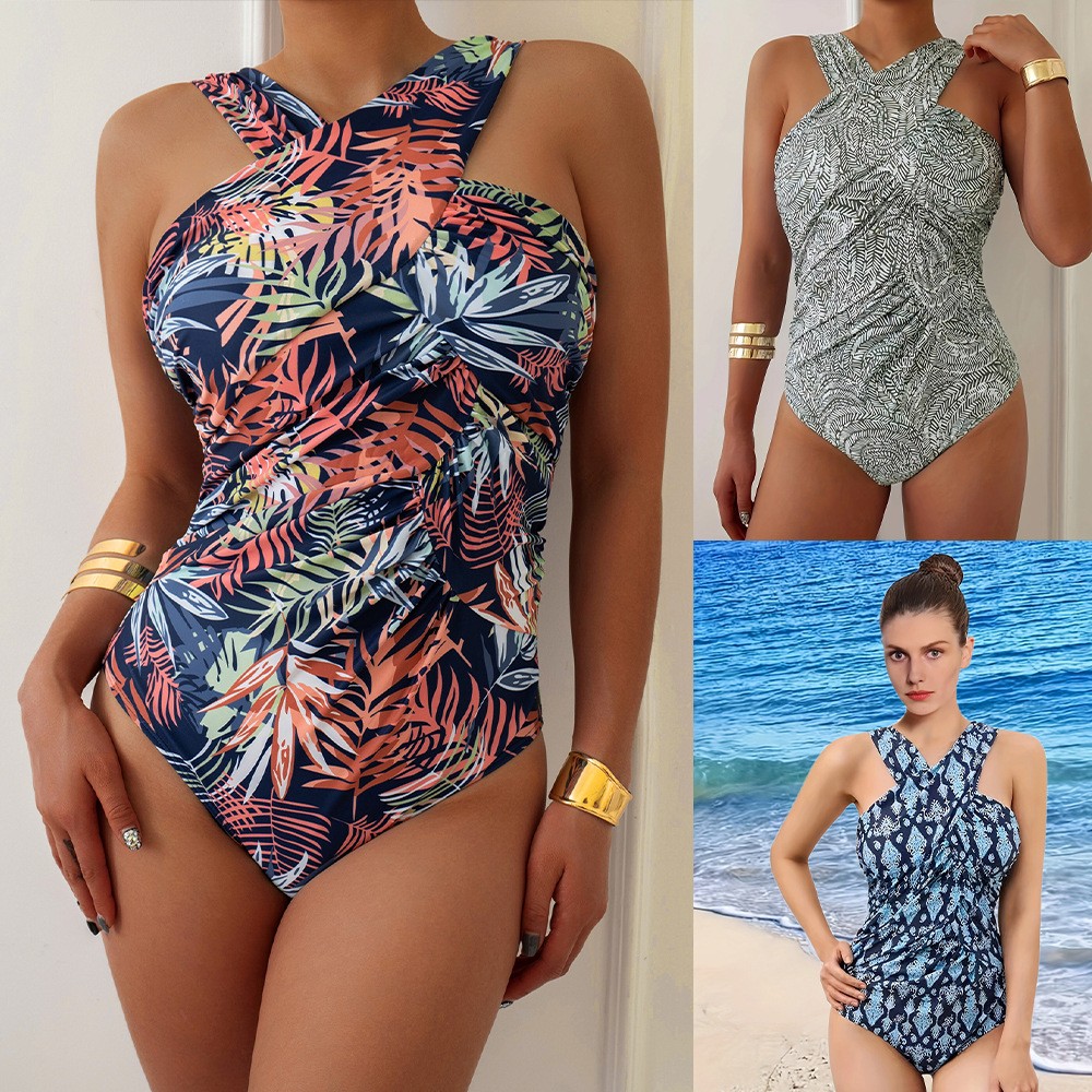 Swimsuit Bikini Ruched - Damesbadpak Grote maten Bescheiden badkleding Badpak