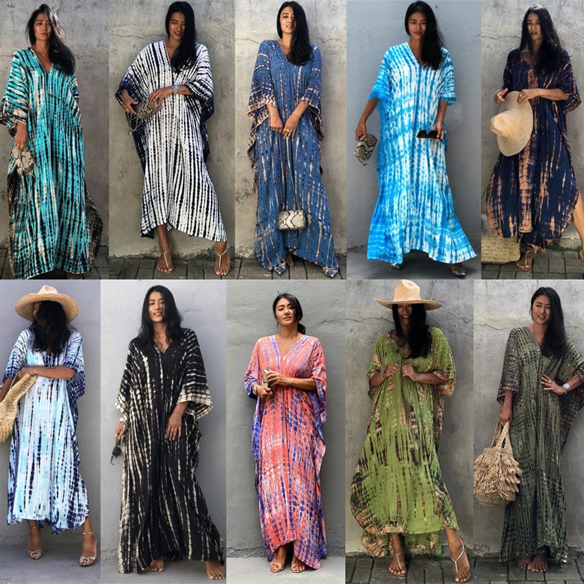 Cover Up Kaftan - Plus Size Dames Strandkleding Lange Strand