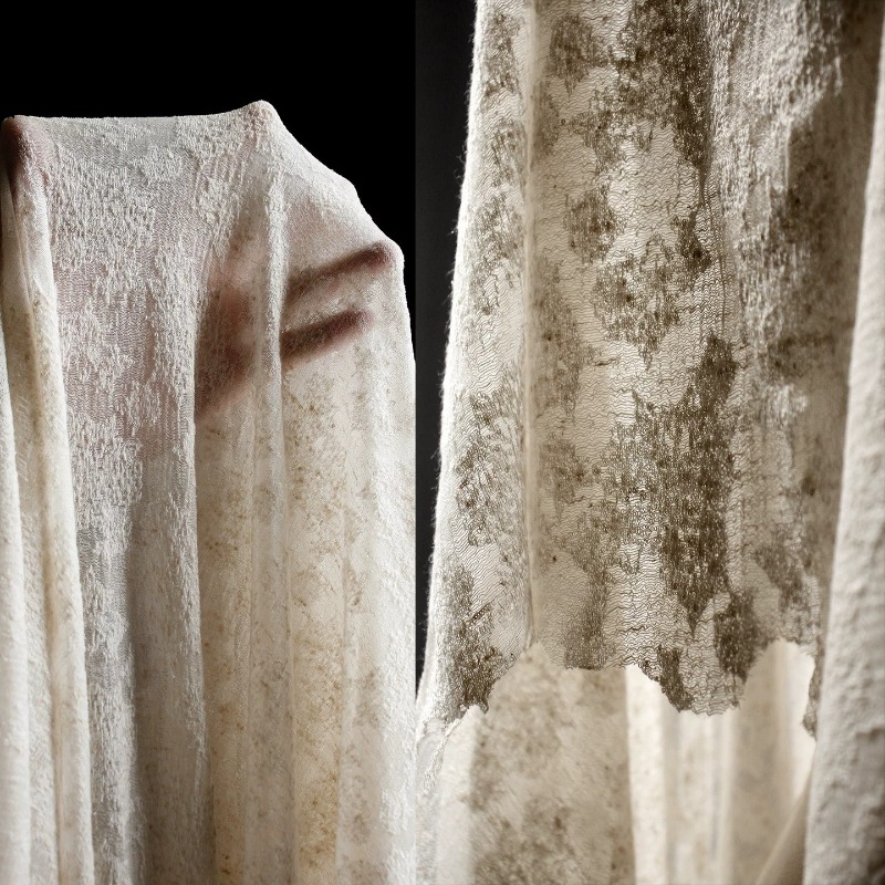 Linen Dress Wrap - Verontruste vintage getextureerde katoenen linnen gebreide