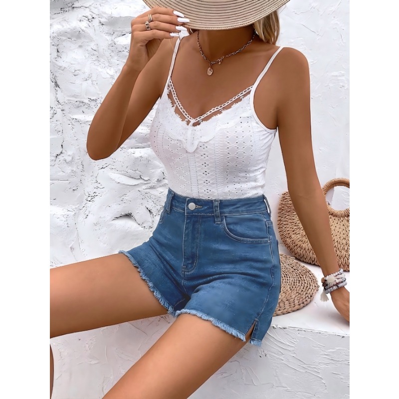 Shorts Denim Frayed - Dames High Waist Denim Shorts 2026