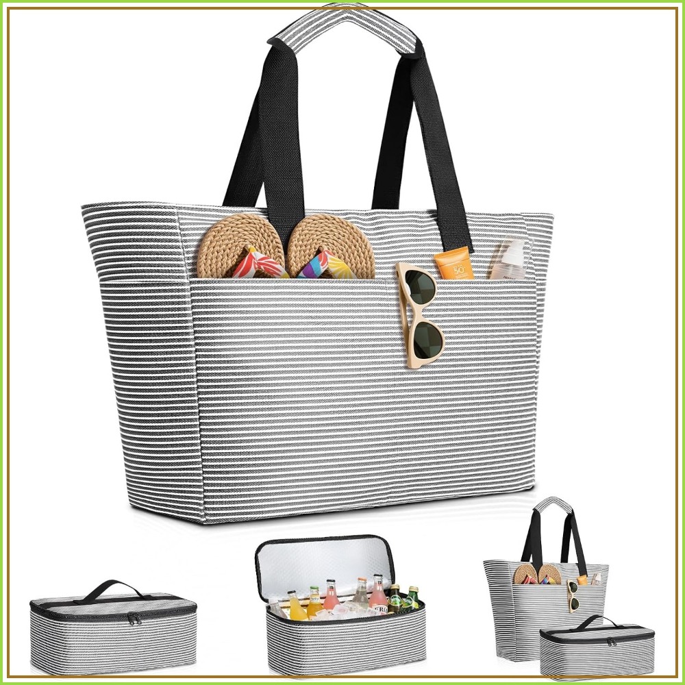 Tote Bag Beach - 45L waterdichte strandtas en koelset, XXL