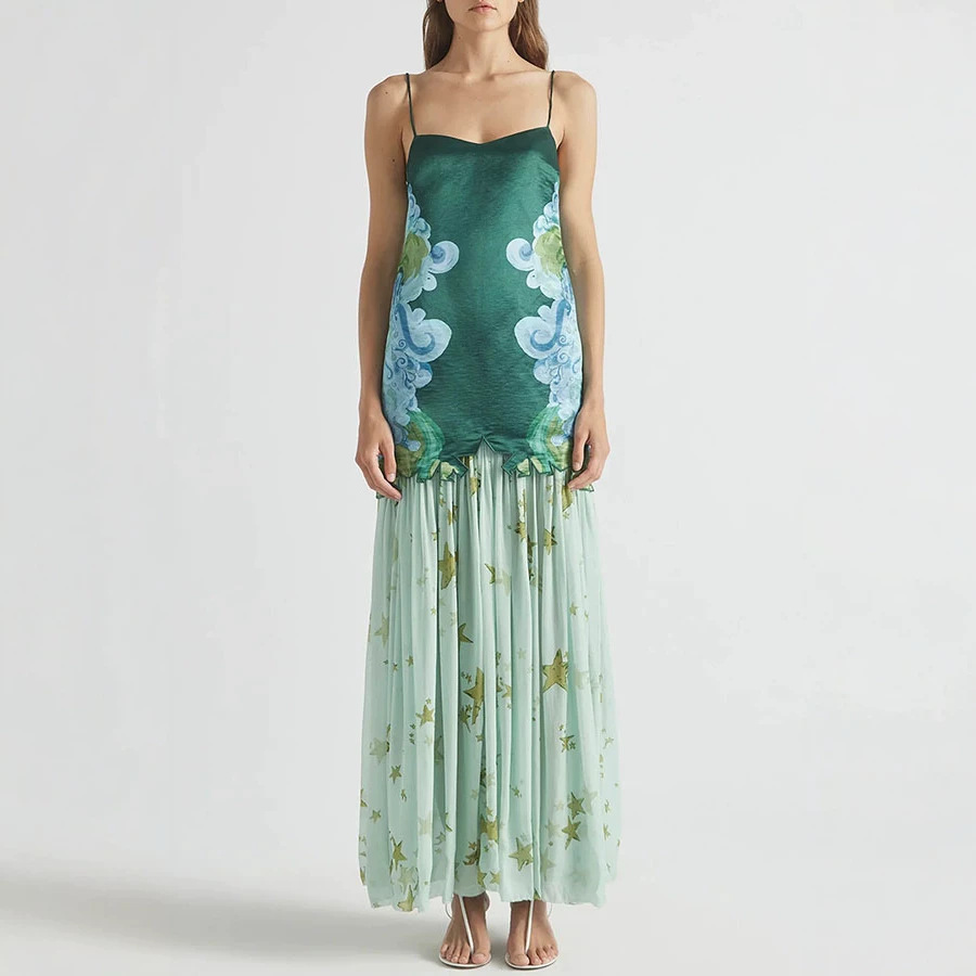 Midi Skirt Floral - Shpmishal Dames 2-delige rokset 2026 Satijnen