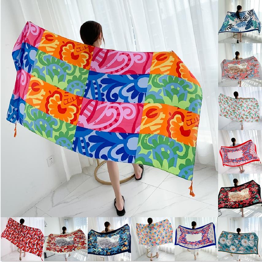 Linen Dress Wrap - 90X185Cm Katoen Linnen Print Zomer Strand