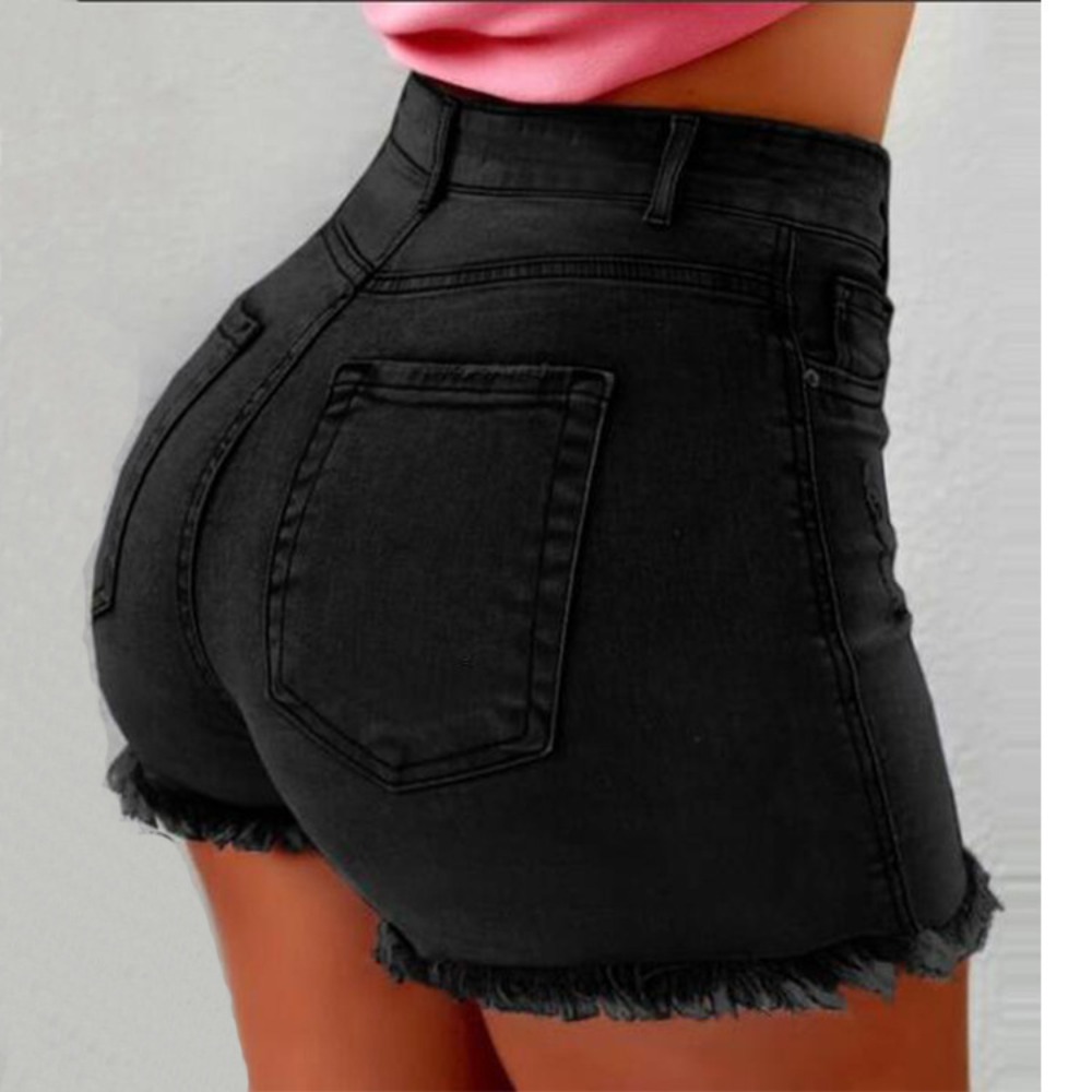 Dames denim shorts met hoge ta - Shorts Denim Frayed recensie en prijs