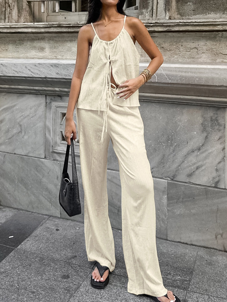 2026 Dames Tweedelig Set Dames - Linen Pant Wide recensie en prijs