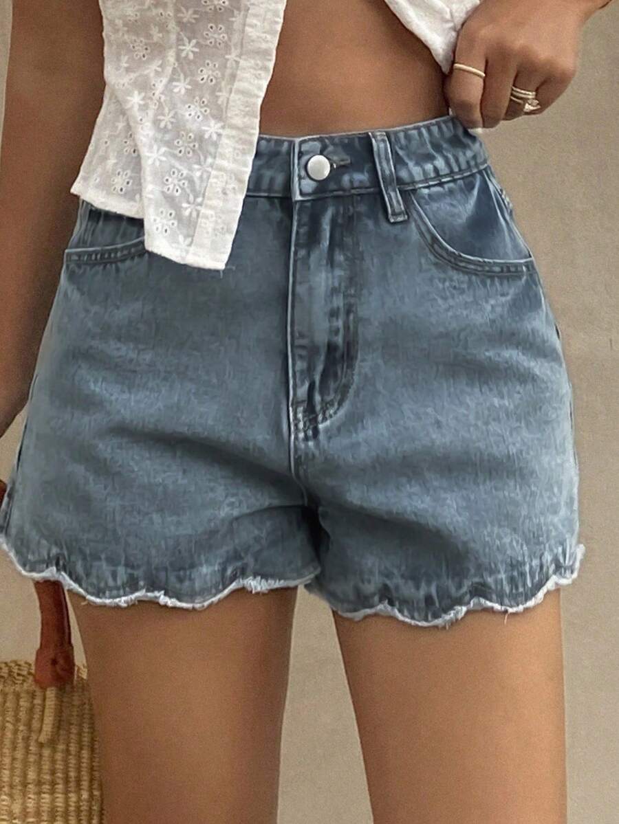 Dames losse casual denim short - Shorts Denim Frayed recensie en prijs
