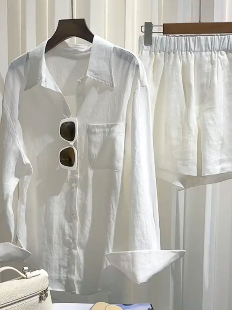 Zomer dames linnen shirt set,  - Linen Pant Wide recensie en prijs