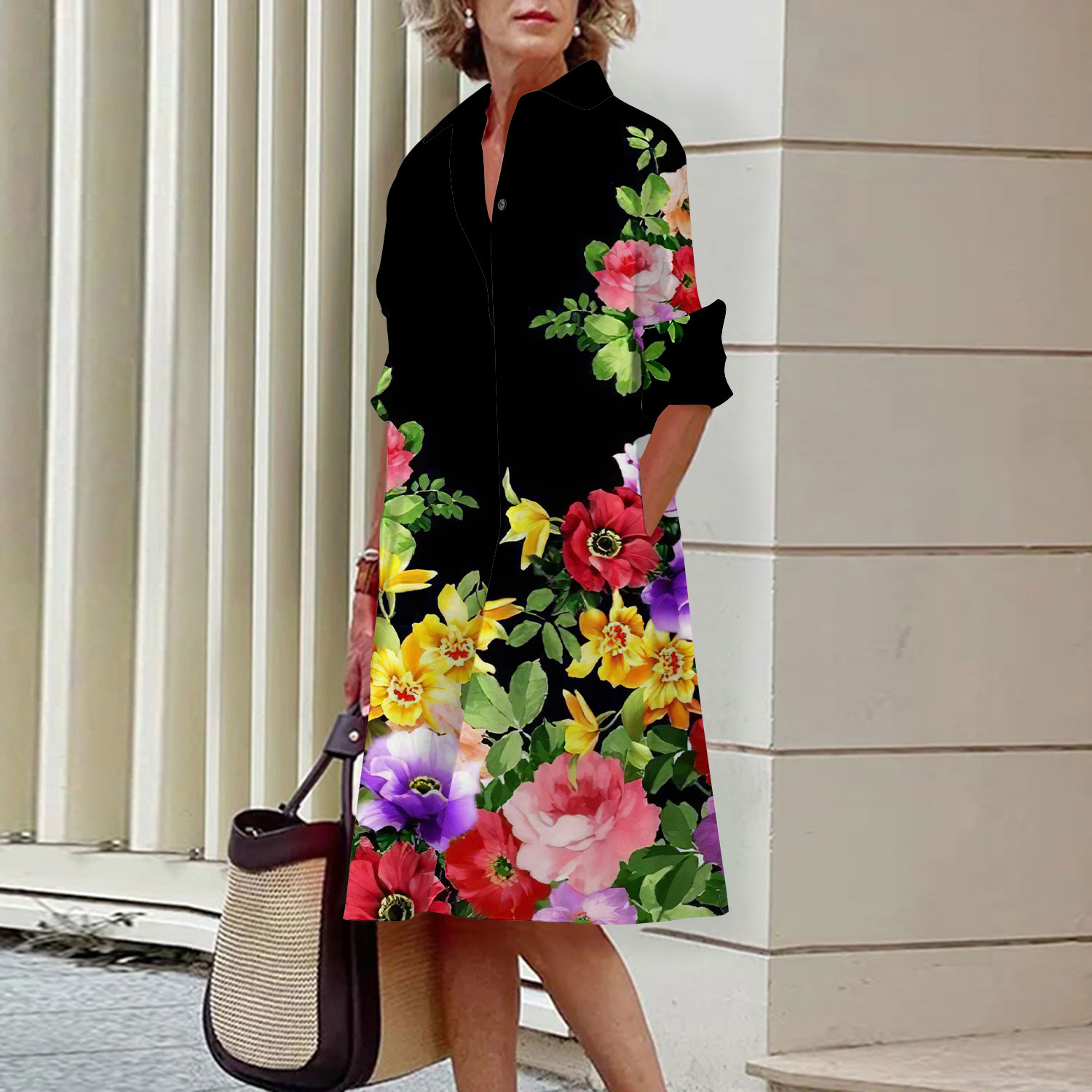 Overhemdjurk met bloemenpatroo - Midi Skirt Floral recensie en prijs