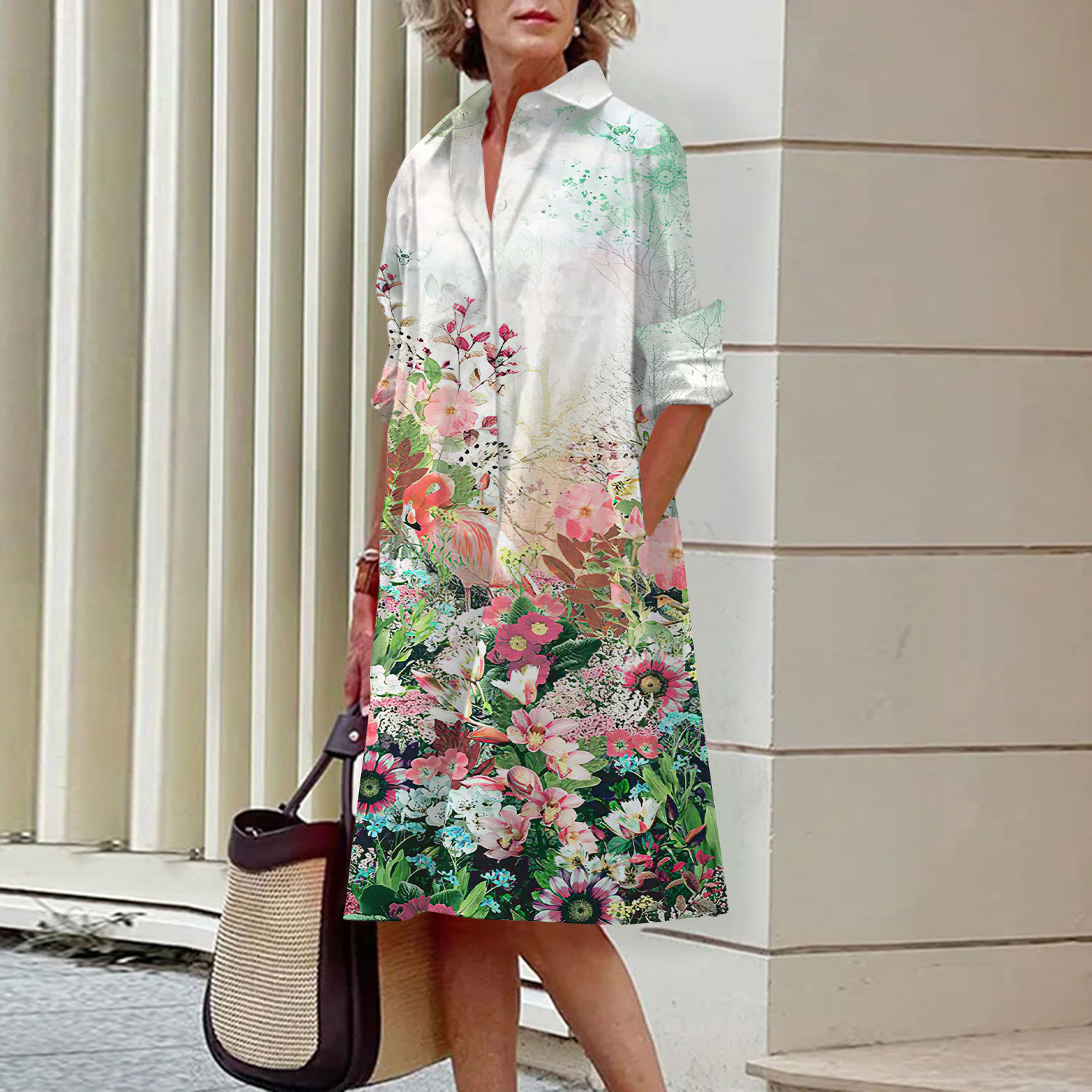 Overhemdjurk met bloemenpatroo - Midi Skirt Floral recensie en prijs
