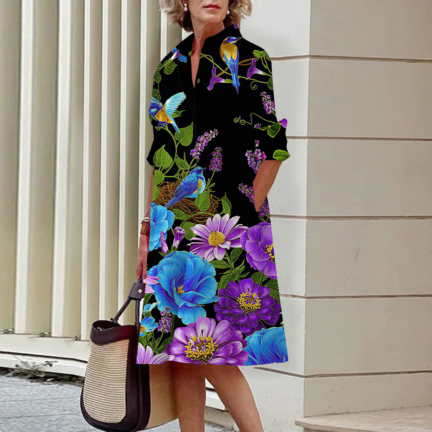 Overhemdjurk met bloemenpatroo - Midi Skirt Floral recensie en prijs