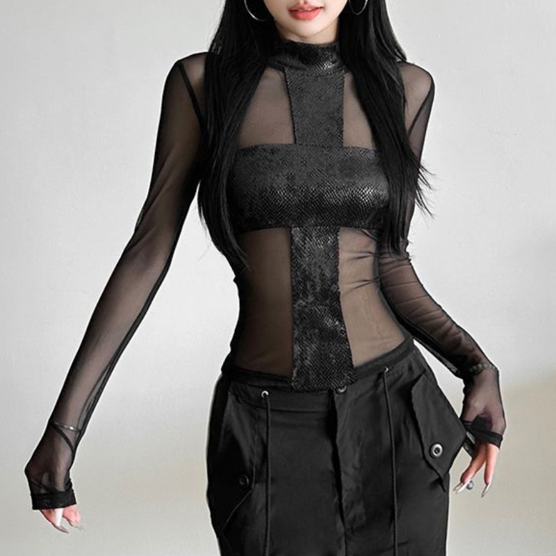 Amerikaanse stijl mesh bodysui - Blouse Off Shoulder recensie en prijs