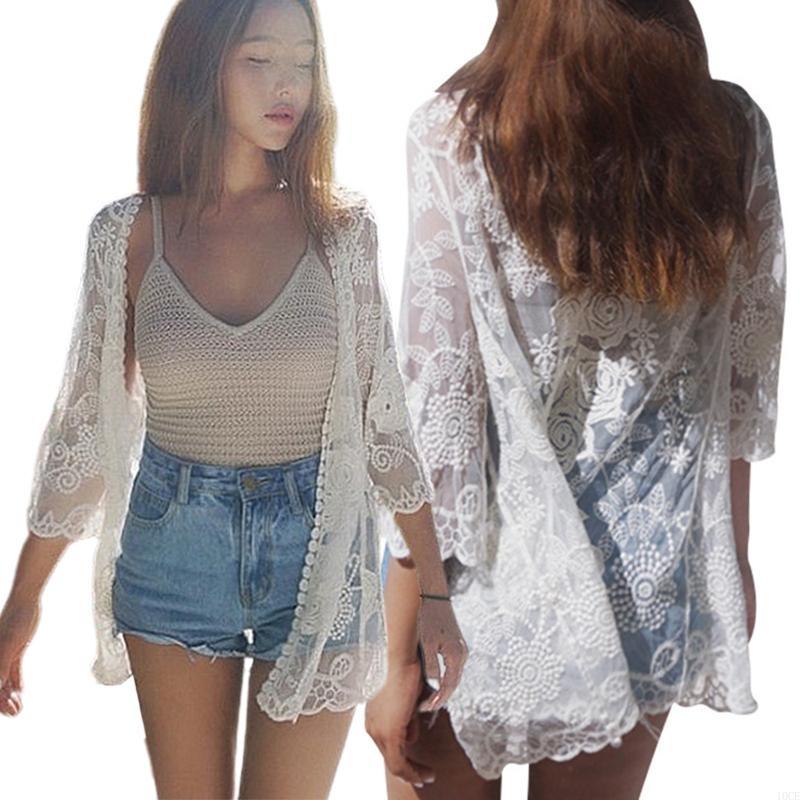 Dames kant open voorkant kimon - Kimono Sheer Floral recensie en prijs