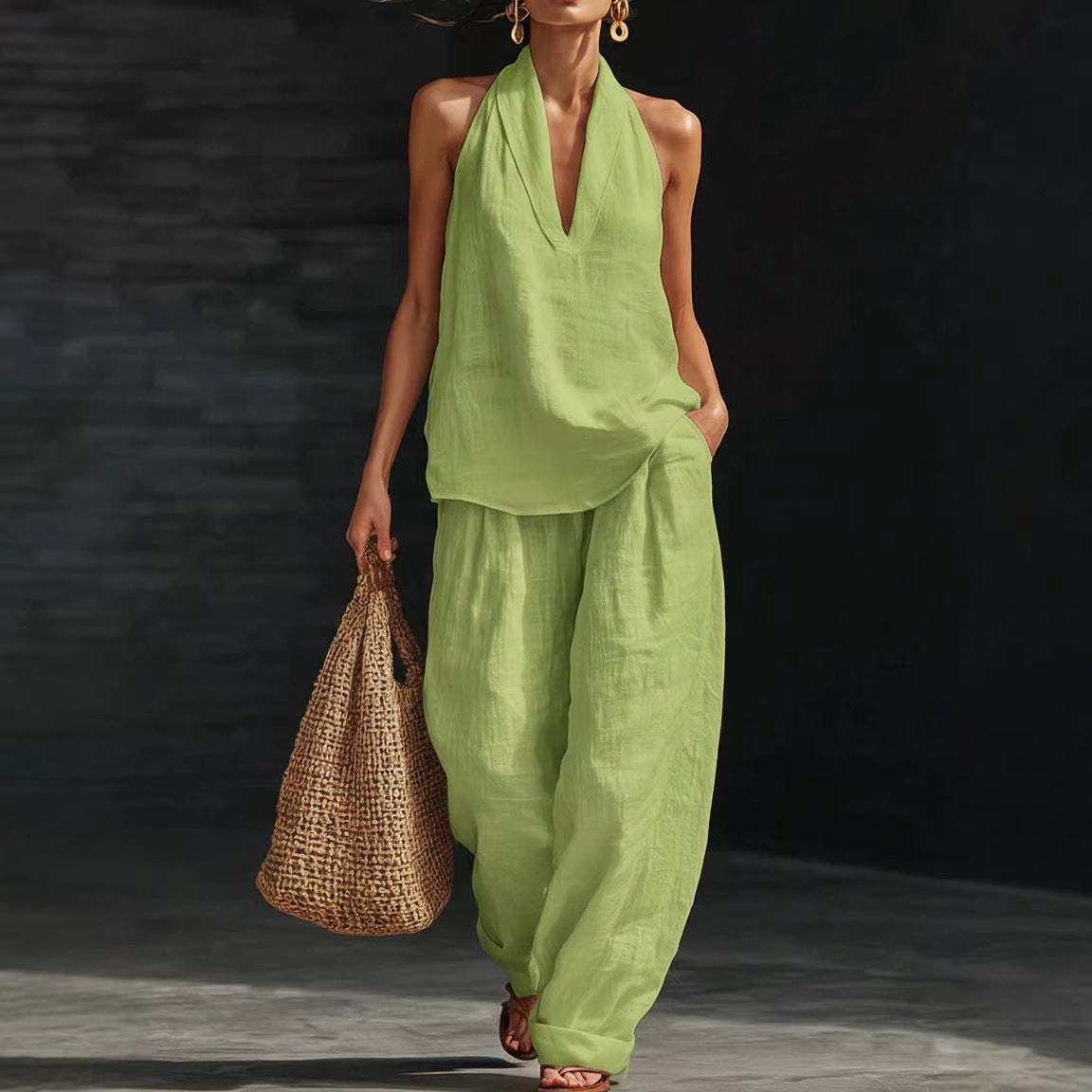 Zomer Retro Solid Katoen Linne - Linen Pant Wide recensie en prijs