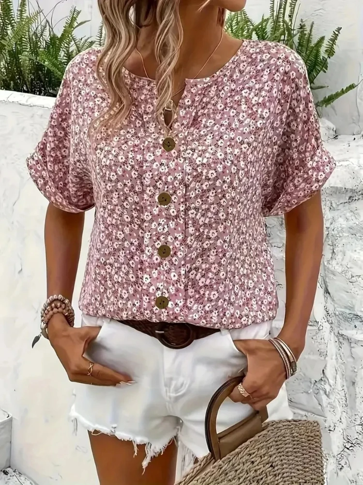 Plus Size Dames Shirts 2023 Le - Romper Floral Print recensie en prijs