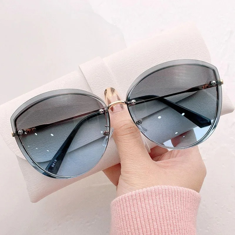 Hoogwaardige ovale randloze zo - Sunglasses Cat Eye recensie en prijs
