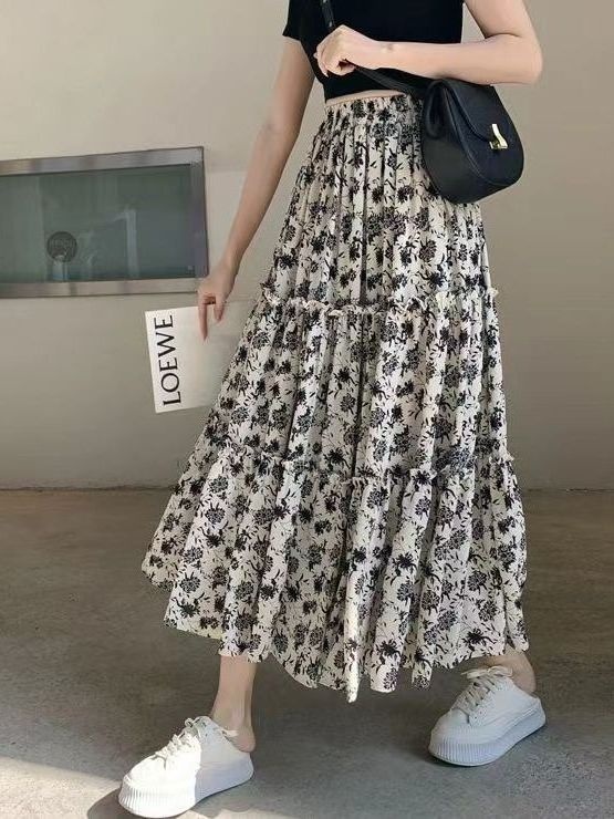 Bloemenprint A-lijn midi rok p - Midi Skirt Floral recensie en prijs